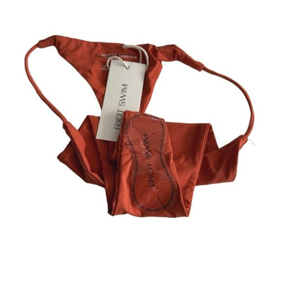 Toast Swim Soleil Cheeky Brazilian Bikini Bottoms in Rust Orange Red Size Medium - Picture 4 of 6